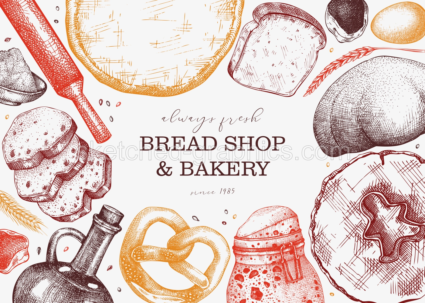 Bakery Shop Background Frame Illustration
